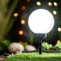 LUMILED Solar Gartenleuchte Solarlampe Solarkugeln für Garten Leuchtkugel Kugel mit Erdspieß Dämmerungssensor LED IP44 Kaltweiß ∅20 1 Stück