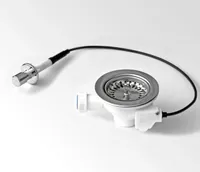 Küchenspüle Spüle Excenter Ab und Überlaufgarnitur 3 1/2 Zoll / Druckknopf  114 zu  81 mm
