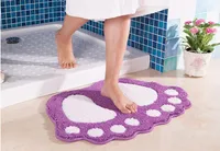 Protiskluzová rohožka do vany Velké nohy Koupelnové sprchové koberce Košatý koberec Absorpční podlahová rohož (48 * 67 cm, fialová)
