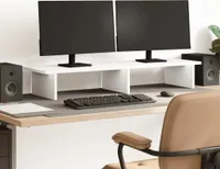 vidaXL Podstawa pod monitor biała 100x27x15 cm Materiał drewnopochodny