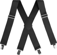 Čierne šľapky pre mužov - X-design - Extra široké 5 cm - Elastické nastaviteľné popruhy na nohavice so 4 veľmi silnými kovovými sponami - Vintage