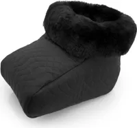 Fußsack Fußwärmer Steppfstoff Schwarz Lammfell Schwarz