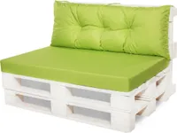 Palettenkissen outdoor | Palettenkissen set  Sitzkissen 120x80 und  Rückenkissen 120x40cm Limette | Palettenkissen auflagen | Paletten kissen | Europaletten kissen | Setgarden