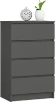 Komoda AKORD K60 Grafit Szary 60 cm 4 szuflady kolor Grafit Szary mat 60x40x99 cm