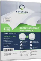 Sensalou Kissenbezug 2er Set Doppelpack wasserdicht - Kopfkissen Bezüge 40x80 cm