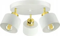 LUXOLAR Led Deckenleuchte 3flammig - Deckenlampe Schwenkbar Weiß-Gold E27 60W - Hängelampe für Wohnzimmer, Küchen - Weiß Glas