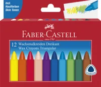 FABER-CASTELL Wachsmalstifte dreikant 12-er Kartonetui