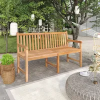 vidaXL Ławka ogrodowa 150 cm z litego drewna tekowego