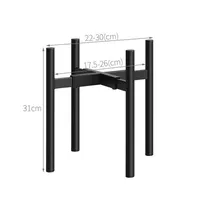Pflanzenständer aus Metall, verstellbarer Pflanzenständer, Topfhalter für Garten, Balkon, Innen- und Außenbereich, verstellbare Breite: 22–30 cm, ohne Pflanzen und Töpfe, 1 Stück