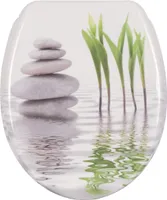 WOLTU WC-Sitz Toilettensitz, mit Abesenkautomatik, Toilettendeckel aus Duroplast, Deco Design, NEU&OVP Stones&green