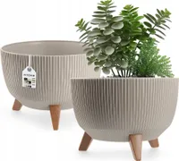 KADAX plastový kvetináč "Milis", kvetináč s tromi zásuvnými podstavcami, sivý, 29 cm