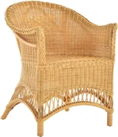 KRINES HOME  Rattansessel Landhaus Flechtsessel aus Natur-Rattan Rattan Sessel Korbsessel Wintergarten (Honig)