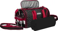 anndora Picknick Kühltasche + Decke + Zubehör schwarz weiß gepunktet - Snövit - Schwarz