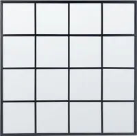 BELIANI Wandspiegel Schwarz Metall Quadratisch mit Schmalem Rahmen Fensteroptik Sprossenfenster Modern Wohnzimmer Schlafzimmer Flur Esszimmer Wanddeko