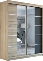 Schwebetürenschrank Kleiderschrank ERO  180 cm Schrank Garderobe Spiegel.Verschiedene Farben (Weiß, Schwarz, Somona). Möbel vom Hersteller!