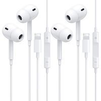 2×iPhone Kopfhörer mit Kabel  2 Pack In-Ear Kopfhörer mit Lightning Anschluss mit Mikrofon und Lautstärkeregler für iPhone 14/13/12/SE/11/X/XS/XR/8/7