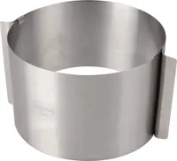 Dr. Oetker Tortenring KÜCHENHELFER PROFI, extra hocher verstellbarer Küchenhelfer von 16-30cm, Backzubehör zum Schichten oder Füllen von Torten, Backhelfer aus Edelstahl (Farbe: Silber) Menge: 1 Stück