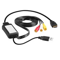 Převodní kabel AV / RCA Dad na HDMI Dad, rozlišení 1080P, 2 m, černý