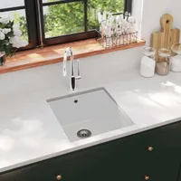 The Living Store Žulový dřez s jednou mísou bílý