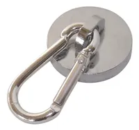 07587 Magnet m. Karabiner Karabinermagnet Neodym Rundmagnet
