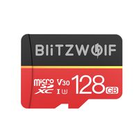 BlitzWolf TF Karte, 128GB Micro Speicherkarte Klasse 10 UHS-1 SD Karte Speicher Memory Flash Card + SD Adapter für Telefon, Tablet und PC(128GB)