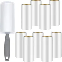 9 Rollen 540 Blatt Fusselrolle mit 1 Staubschutzhüllen + 1 Abroller, Extra Klebrig Lint Roller, Fusselrolle Tierhaare, Fusselroller für Kleidung, Haare, Sofa, Bett, Katzenhaare, Hundehaare