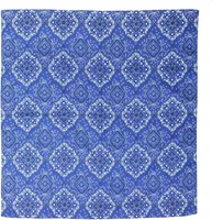 Bandana Tuch - Kariert - Ornamente - blau-weiß - quadratisches Kopftuch