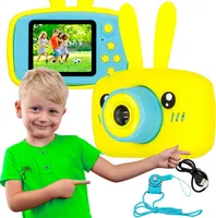 EXTRALINK Kinderkamera H23, Digitalkamera 1080P 30fps Kids Kamera, Robustes Gehäuse 2 Zoll LCD Display, Digitalkamera Kinder 12MP, Speicherkartenkapazität bis zu 32 GB, integrierte Spiele, USB, Gelb, Geburtstagsgeschenke, Geschenke,