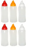 Je 2 gelbe/rote/transparente Quetschflaschen 750 ml tropffrei Ketchupflaschen Senfflasche Mayonaiseflasche