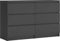 Komoda z 6 szufladami, antracyt, 120 cm x 39 cm x 78 cm