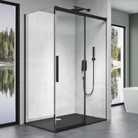 doporro Duschkabine Schwarz 90x120x195cm Eckdusche Rechts-oder Linkseinstieg ESG-Sicherheitsglas Klarglas Soft-Close inkl. Nano-Beschichtung Rav12K