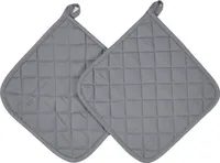 2er Set Topflappen aus Baumwolle, 25x25 cm, grau