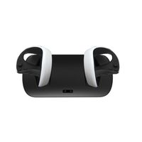 Ladestation für PS VR2 Touch Controller, Doppeltes Schnelles Ladegerät Vertikaler Kabelloses Ladeständer mit LED Anzeige für PS VR2 Wireless Controller, VR Zubehör (Schwarz)