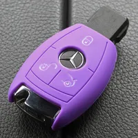 Auto Schlüssel Schutz Hülle Weiß für Mercedes Benz 3 Tasten Chrom Smartkey
