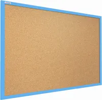 Korková nástěnka v barevném dřevěném rámu 90x60 cm – Modrá