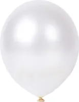 10 Standard Luftballons 30 cm, Weiß metallic (glänzend)