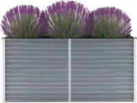 vidaXL Garten-Hochbeet Verzinkter Stahl 160x40x77 cm Grau