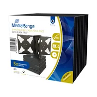 MediaRange CD Blank Sleeve pre 4 Dics 22mm čierny zásobník 5ks