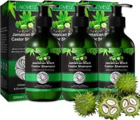 Shampoo Kopfhaut Pflege Haarwachstum gegen Haarausfall Schwarze Rizinusöl Vegan, 3x 300ml
