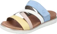 Rieker Damen Pantolette gekreuzte Riemen Klettverschluss V5056, Größe:42 EU, Farbe:Mehrfarbig