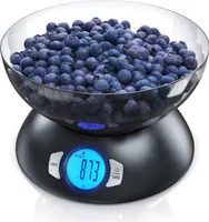 Arendo Küchenwaage digital mit großer Schale - 5000 g - LCD Display – Tara Zuwiegefunktion – Auflösung ±1 g - Batterien inklusive - Auto Off – DMS Sensor – Touchbutton