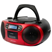 Aiwa BBTC-550RD RED Przenośne radio hi-fi z CD, magnetofonem, Bluetooth i USB