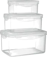 3 Stück Vorratsdosen Aufbewahrungsboxen Frischhaltedosen Luftdicht 550-2350ml