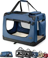 lionto Hundetransportbox Hundetasche Hundebox faltbare Kleintiertasche, (L) 70x52x50 cm dunkelblau