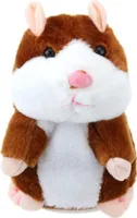 Plyšová hračka Talking Hamster opakuje elektronickou hračku pro domácí mazlíčky pro miminka (světle hnědá)