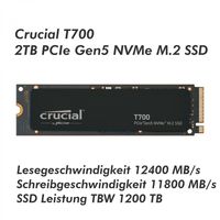 Crucial T700                 2TB PCIe Gen5 NVMe M.2 SSD