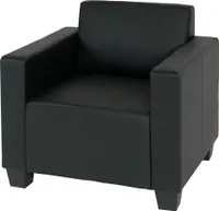 Křeslo lounge chair Lyon, Imitace kůže  černá