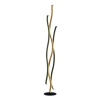 LED Stehlampe, schwarz, Holzoptik, CCT, H 138,5 cm