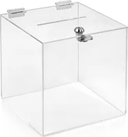 Losbox / Aktionsbox / Einwurfbox mit Schloss 200x200x200mm aus Acrylglas