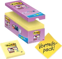 Post-it Haftnotizen Super Sticky Notes 76 x 76 mm gelb 16 Blöcke á 90 Blatt
